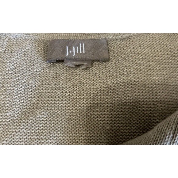 J Jill  Sweater Dress Beige Neutral Linen Blend Short Sleeves Pullover Women M/L - Picture 7 of 8